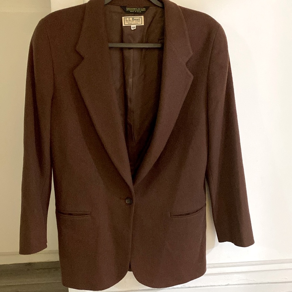 L.L. Bean Women's Brown Wool Blend Blazer